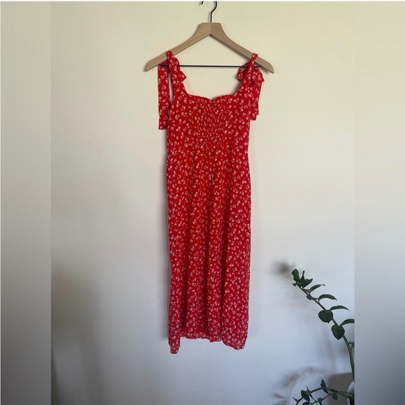 Sezane Dorotha Midi Dress - Silk Coral Mini Flowers - Picture 4 of 4